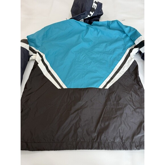 Le Tigre Hooded Quarter Zip Windbreaker Jacket Blue Black Men’s Sz Large b - Picture 6 of 9